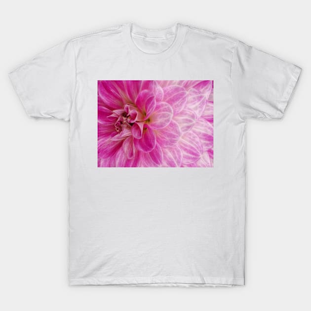 closeup macro photography of bright red dahlia bloom T-Shirt by mister-john